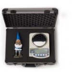 A package, including the gnome and scale.