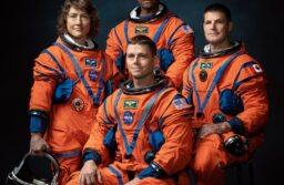 NASA photo of the Artemis II crew: Reid Wiseman, Victor Glover, Christina Hammock Koch and Jeremy Hansen