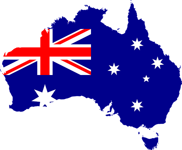 Flag of Australia in the shape of the country